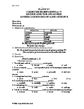 Giáo án Phụ đạo Tiếng Anh Lớp 9 - Nguyễn Thị Thúy Anh